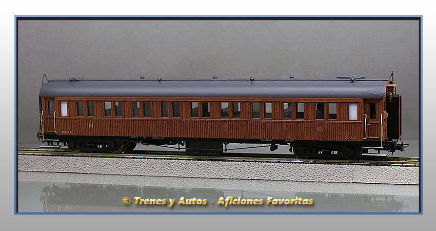 Coche pasajeros madera Largo Recorrido CC-637 - Renfe